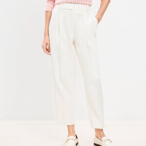 LOFT Petite Pleated Tapered Pants in Crepe